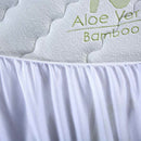 ALOE VERA 4627QN BAMBOO HYPOALLERGENIC MATTRESS PAD, QUEEN SIZE, WHITE - Brand New