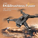 V162 DRONE DRONE WIFI FPV 4K HD DUAL CAMERA SELFIE OBSTACLE AVOIDANCE - CARBON - Like New