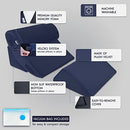 LUXE CASA 4 PCS ORTHOPEDIC BED WEDGE PILLOW SET TRIANGLE MEMORY FOAM - BLUE - Like New