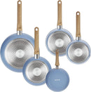 GOODCOOK 10-Piece Healthy Ceramic Titanium-Infused Cookware Set - Light Blue - Like New