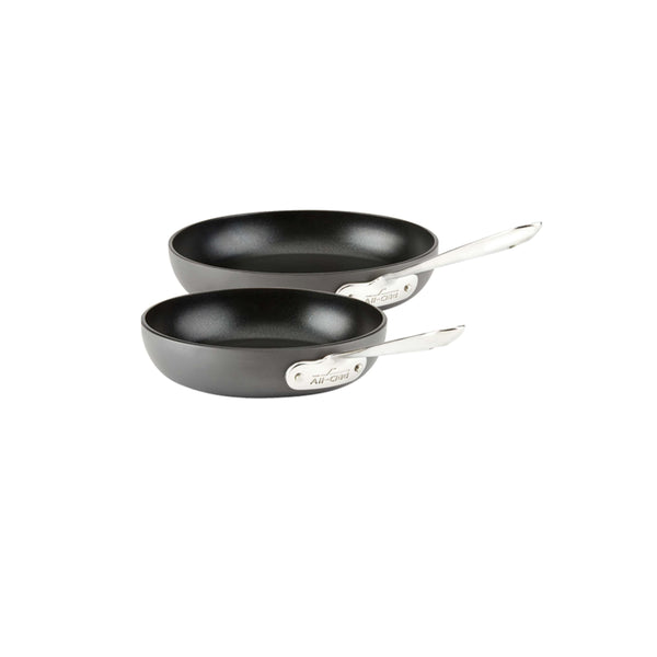 ALL-CLAD HA1 HARD ANODIZED NON STICK FRY PAN 2 PIECE 8 10 INCH BLACK - Brand New