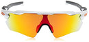 OAKLEY RADAR EV PATH SHIELD POLISHED WHITE FRAME, FIRE IRIDIUM LENSES - Like New