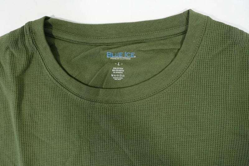 BLUE ICE CLOTHING OLIVE GREEN LARGE WAFFLE SWEATER MENS - SIZE: MEN S - OLIVE - Brand New