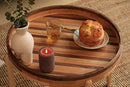 MUYOCUN 22 Inch Black Walnut Wood Ottoman Tray with Handles, Legs - Brand New