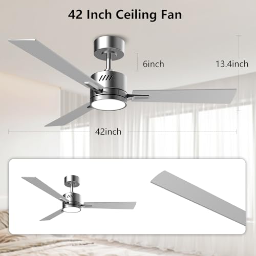 AHAWILL 42" Ceiling Fan Light Outdoor Ceiling Fans Lights Remote Reversible - Brand New