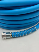 Aqua Joe AJPGH100-DWS 5/8 in 100 Ft. Hybrid Polymer Flex Kink Free Hose - Blue Like New