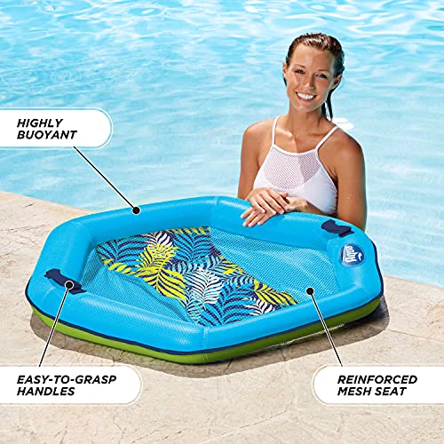 AQUA LEISURE AQUA POOL CHAIR FLOAT FOR ADULTS ZERO GRAVITY - BLUE FERN - Like New