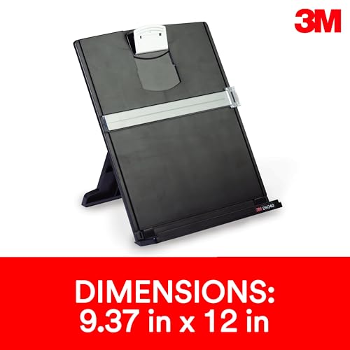 3M Desktop Document Holder Copy Holder Adjustable Clip Holds Portrait - BLACK - Like New