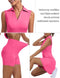 FKEEP Women's Golf Tennis Dress V-Neck with Shorts and Pocket Carrie Neon Pink S - Like New