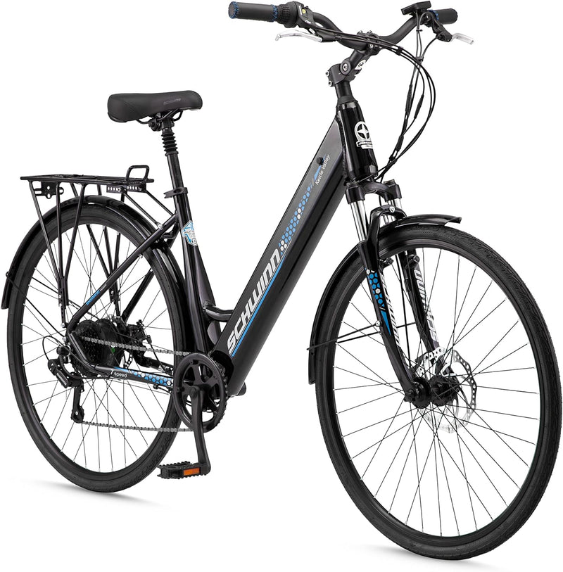 Schwinn Kettle Valley Electric Bike, 18.5in Frame, 7 Speed S7519 - Gloss Black Like New