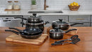 PAULA DEEN PD12PASSBK 12 PIECE COOKWARE SET - BLACK - Like New