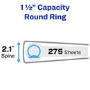 AVERY ECONOMY VIEW 3 RING BINDER, 275-Sheet Capacity , 1 Binder (05726) - WHITE - Like New