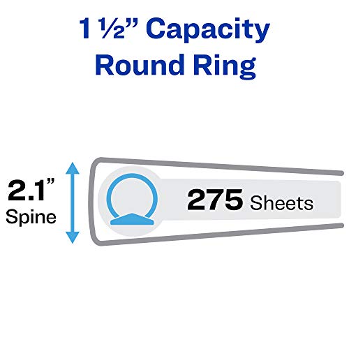 AVERY ECONOMY VIEW 3 RING BINDER, 275-Sheet Capacity , 1 Binder (05726) - WHITE - Like New