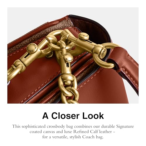 COACH POLISHED PEBBLED LEATHER CASSIE CROSSBODY 19 - TAN CARAMEL - Brand New