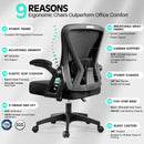 COOLHUT 400LBS ERGONOMIC MESH ROLLING WORK SWIVEL TASK CHAIRS WITH WHEELS, BLACK - Like New