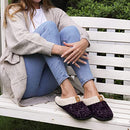 ULTRAIDEAS Women Fuzzy Wool-Like House Shoes Memory Foam Violet Size 11-12 - Brand New