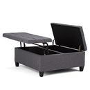 SIMPLIHOME Harrison 36" Wide Transitional Square Coffee Table Ottoman - Grey - Like New
