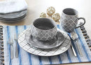 B07MXRR9T7 NEW MOROCCAN GREY 16 PIECE DINNERWARE SET - Brand New