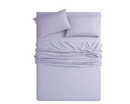 BIBB HOME BAMBOO 6-PIECE LUXURY SHEET SET - QUEEN - LILAC - LIGHT PURPLE - Like New