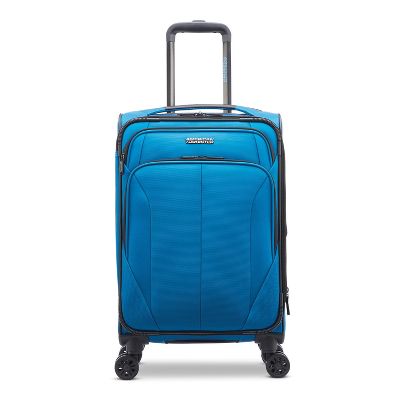 AMERICAN TOURISTER PHENOM SOFTSIDE CARRY ON SPINNER SUITCASE SOLID LUGGAGE, BLUE - Like New