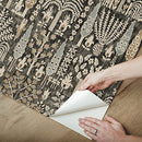 RoomMates Black Persian Ikat Peel and Stick Wallpaper B0BF7N425B - Brand New