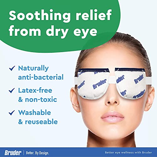 BRUDER MOIST HEAT EYE COMPRESS | MICROWAVE ACTIVATED | FAST ACTING - WHITE - Like New