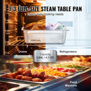 VEVOR 6 PACK HOTEL PANS, 1/3 SIZE ANTI-JAM STEAM PAN, STAINLESS STEEL - STEEL - Like New