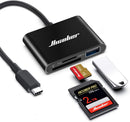 Hicober UCN3298 USB Type-C 3-In-1 SD And Micro SD Card Reader - Black - Like New