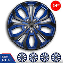Swiss Drive Hubcap 14" Wheel Covers Spa Blue/Black Design Set of 4 - B07CXZKRRQ - Brand New