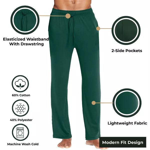 BLUE ICE MEN'S MODERN FIT CLASSIC LOUNGE PANTS - SIZE: MEN 2XL - HUNTER - Brand New