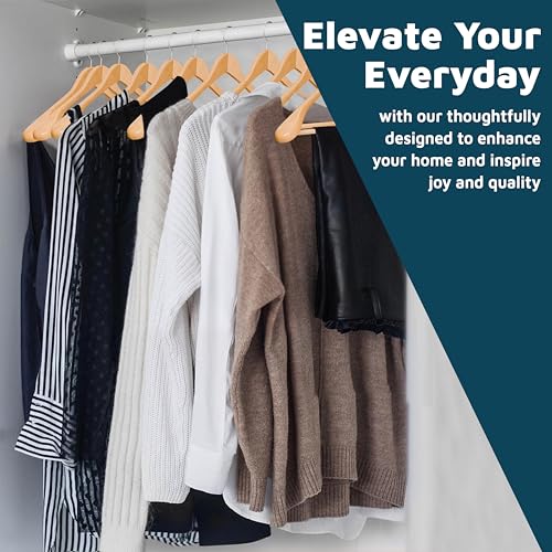 LIFEMASTER SOLID WOODEN HANGER SET 8 PIECES NON-SLIP VERSATILE CLOSET SPACE-TAN - Like New