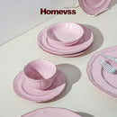 HomeVss 20pc Dinnerware Set Plate Bowl Set Stoneware Dishes B0BM8JXKZT - Pink - Brand New