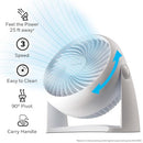 HONEYWELL HT-904 TURBOFORCE TABLETOP AIR CIRCULATOR FAN, SMALL, WHITE - Like New