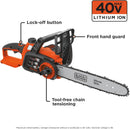 Black + Decker 40V MAX* 12" Cordless Chainsaw LCS1240 - BLACK/ORANGE - Like New