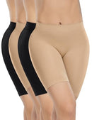 ATTLADY Women's Seamless Smooth Boyshorts Panties 2Black&2Nude, 2XL - Like New