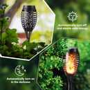Toodour Solar Torch Flame Lights, Flickering Flame, 12 Pack, Warm White, Black - Like New