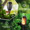 Toodour Solar Torch Flame Lights, Flickering Flame, 12 Pack, Warm White, Black - Like New