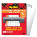 SCOTCH THERMAL LAMINATING POUCHES, 8.9 x 11.4 Inches, 100-Pack - CLEAR - Brand New