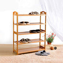 5 Tier Bamboo Shoe Rack Modern Removable Shelves 67.5 * 25 * 88.5cm OneColor - Brand New