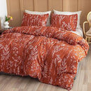 JANZAA Queen Size Comforter Set - Peony Floral Shabby Chic Bedding - Brand New