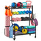 LUGO DUMBBELL STORAGE RACK STAND WHEELS HOOKS SPORTS EQUIPMENT ORGANIZER - BLACK - Like New