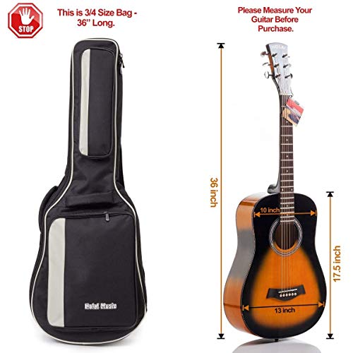 HOLA MUSIC ACOUSTIC AND CLASSICAL GUITARS GIG BAG 3/4 SIZE (36 INCH) - BLACK - Like New