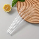 5PCS GLASS STRAWS WITH CLEANING BRUSH – REUSABLE HEAT RESISTANT DRINKWARE SET - Brand New