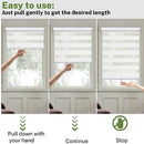 MiLin Cordless Zebra Shades Blinds for Windows, 47" W x 64" H - Snow White - Brand New