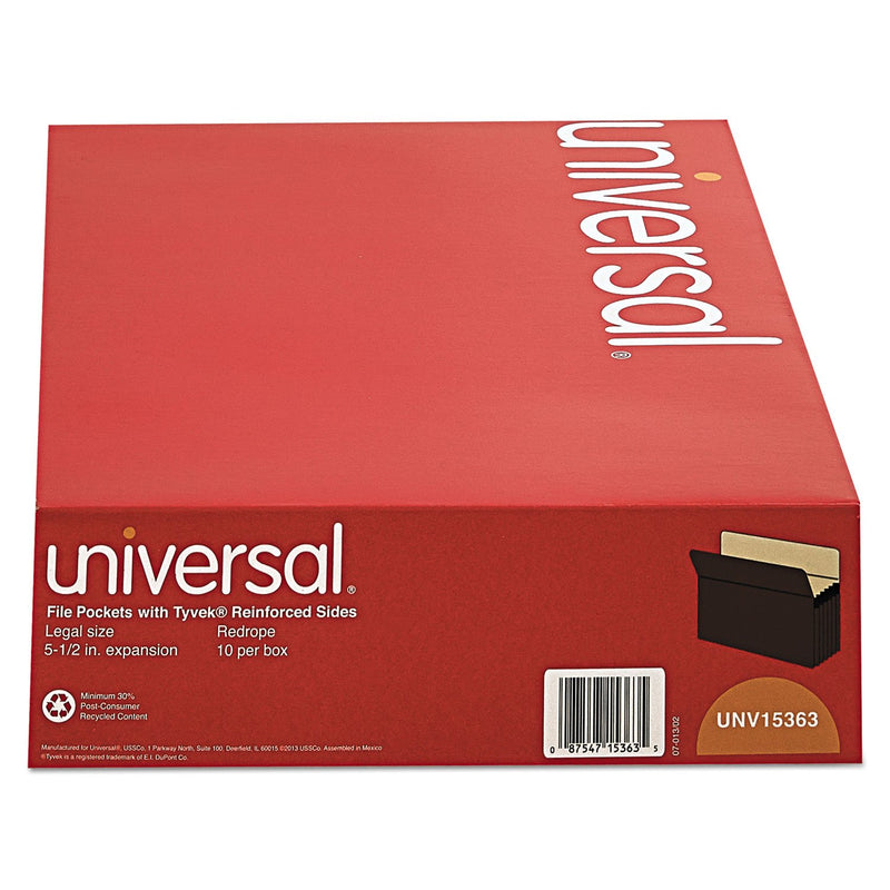 Universal 15363 5 1/4 Expansion File Pockets, 10.5"x15", Legal, 10 Pack - Brand New