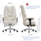 EXCEBET BIG AND TALL OFFICE CHAIR 400LBS WIDE SEAT, LEATHER HIGH BACK - WHITE - Like New