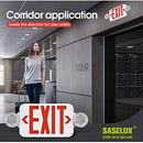 SASELUX Red Led Exit Sign Emergency Light Combo Adjustable Two Head - B08RX25QJT - Brand New