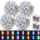 4-Pack Submersible LED Remote Control, 16 Colors Waterproof LED Tea Lights Like New