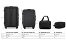 Travelers Club Midtown Hardside 4-Piece Luggage Travel Set, Black - Brand New