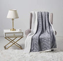 Noble House Plazatex Louvre Throw Blanket Fleece Snuggle 50"X60" - Grey - Brand New